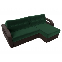 Угловой диван Форсайт (велюр зелёный коричневый) - Изображение 4